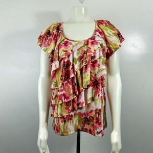 AB Studio Pink Multicolor Blouse
